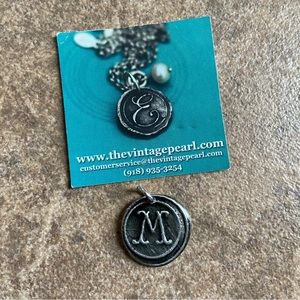 NWOT - The Vintage Pearl ‘M’ Silver Wax Seal Charm
